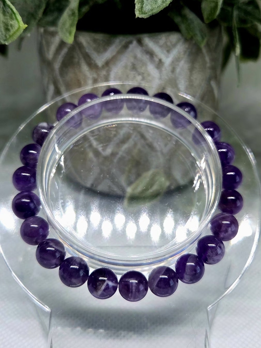 Amethyst Beaded Stretch Bracelet - 3mm